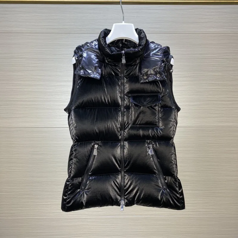 

Autumn and winter Men and women hooded Down feather waistcoat Y2K Casual jacket Breast pocket comfort warm fashion girly coat