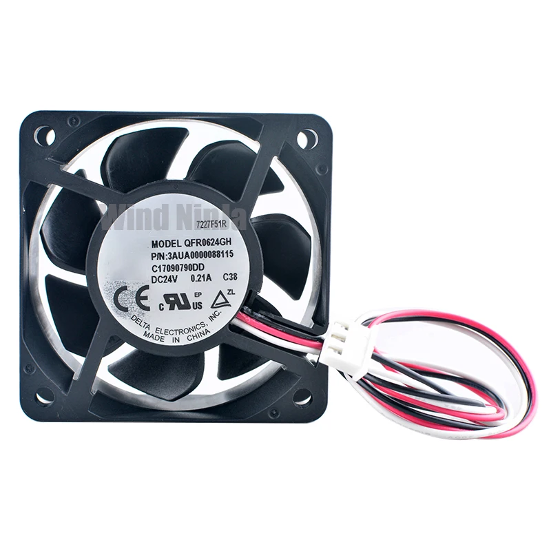 QFR0624GH 3AUA 0000088115 C 17090790 Вентилятор DD 6 см 60 мм 60x60x25 DC24V 0 21A охлаждения с двойным