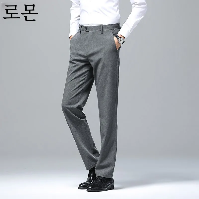 Romon Spring Gray Suit trousers Young and Middle-Aged Casual Pants Stretch Anti-Wrinkle Trousers New Versitile Fashion Daddy ...