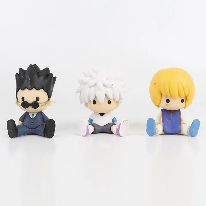 1 шт. случайный стиль аниме HUNTERxHUNTER Killua GON kawaii Q версия Сидящая позиция фигурка ПВХ