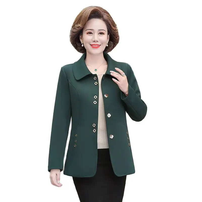 

Women's And Autumn Leisure Coat New Loose Fashion Long Sleeve Short Coat Middle-aged and Elderly Slim Spring and Autumn Coat