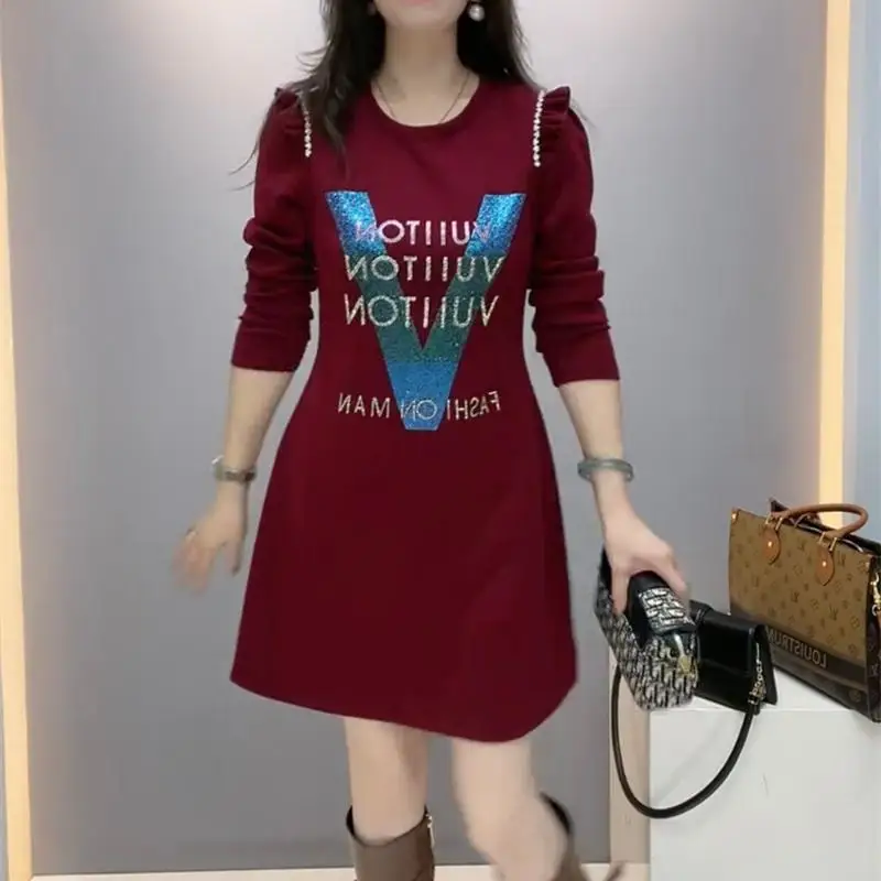 Осень и зима с круглым вырезом деревянными ушками длинными рукавами горячее