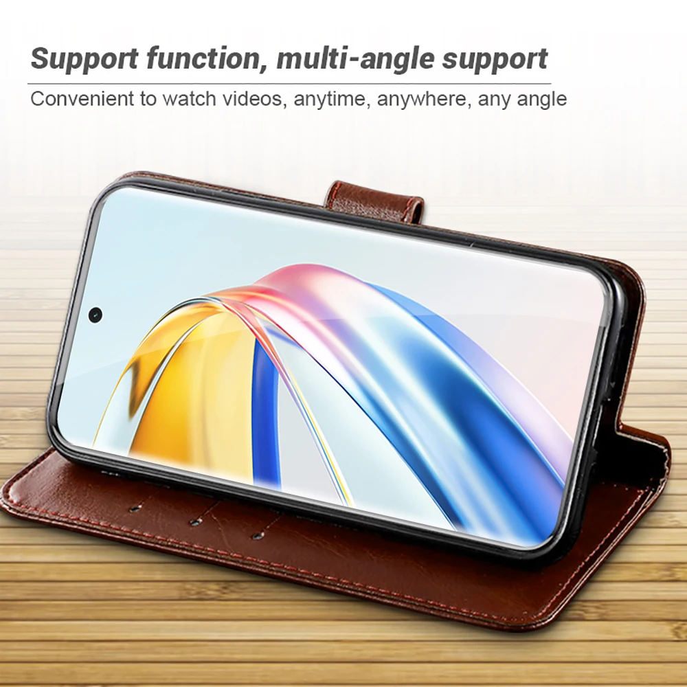 Роскошный кожаный флип-чехол с магнитной подставкой для Honor X9b чехол 5G 6 78