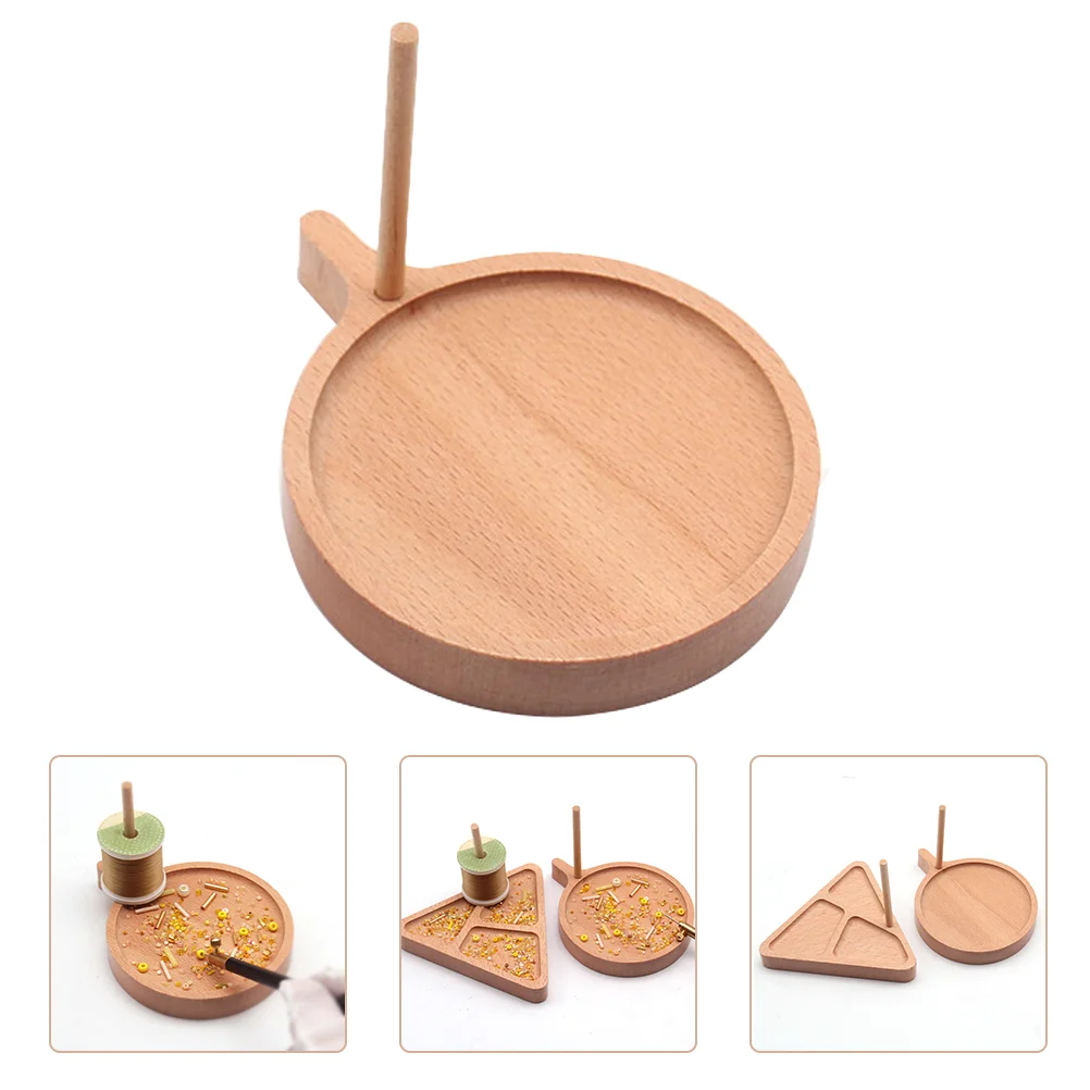 

Holder Crochet Yarn Threadwoolringspool Tray Woodenbeading Finger Rack Bobbin Cone Beads Bead Organizer Drill Making Plate Tool