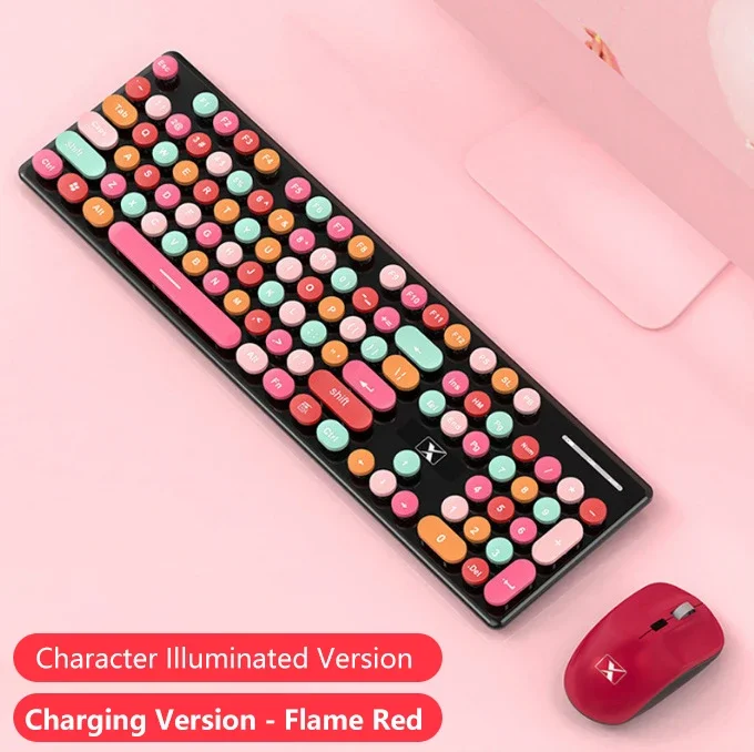 Клавиатура и мышь UTHAI N520 2 4 ГГц механическая в стиле панк