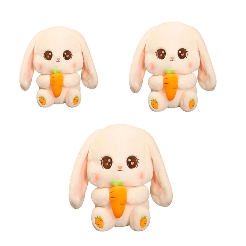 

D7WF Plush Rabbit Cute Soft Stuffed Animal Sleeping Aids Bunny Gifts