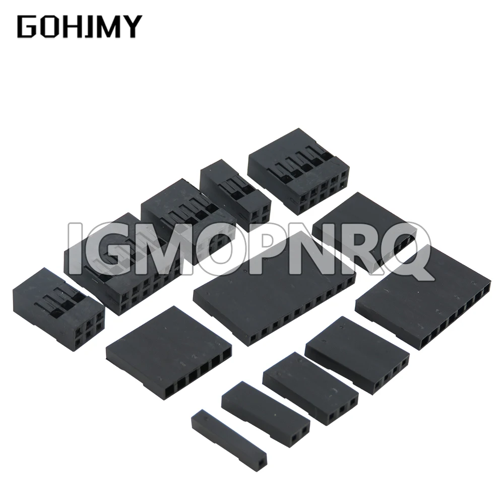 100 шт., 2,54 мм, пластмассовый соединительный кабель Dupont с гнездовым штырьком, 1x2P 2x2P 1x3P 2x3P 1x4P 2x4P 1x5P 2x5P 1x6P