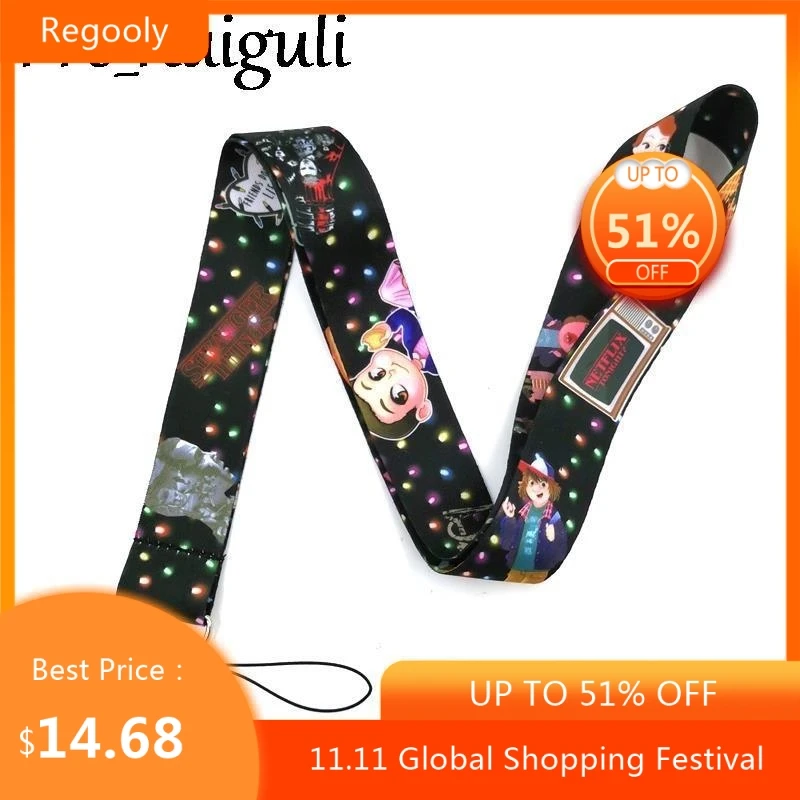 

30pcs Stranger things Classical Style Lanyard For keys The 90s Phone Working Badge Holder Neck Straps Hang Ropes webbings ribbon