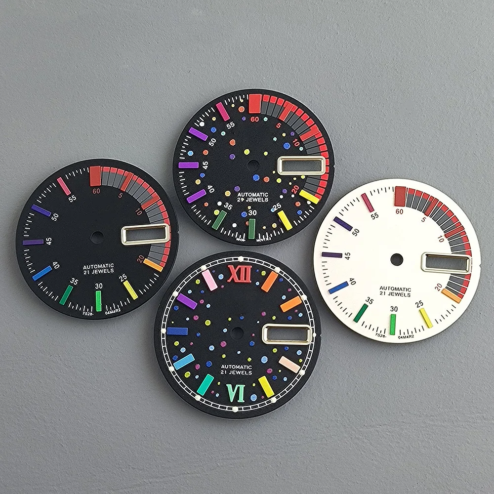 Циферблат NH36 циферблат NH35 28 5 мм Радужный S-циферблат механизм для часов