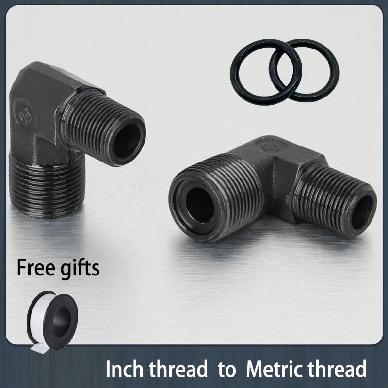 

High Pressure Oil Pipe Hydraulic Fittings Inch to Metric Right Angle Elbow 90 Degree Connector 1/8 1/4 1/2 BSP Thread Connector