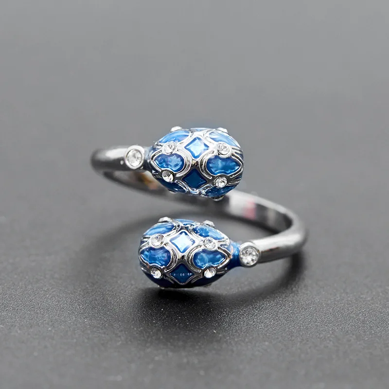 

New Niche Design Fashion Egg Opening Ring Enamel Color Glaze Ring Female Jewelry For Woman 2022 Trend