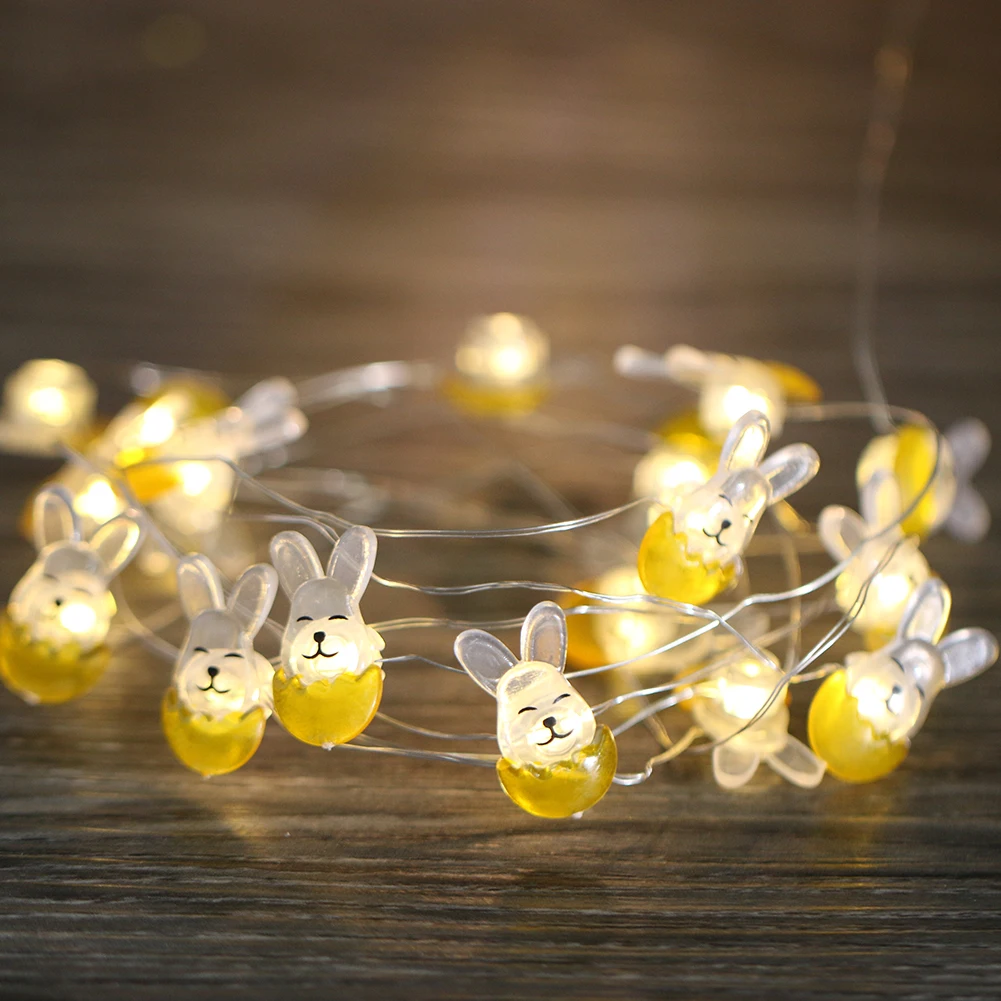 

20LED Curtain Lamp String Holiday Supplies Rabbit Lantern String Scene Layout Copper Wire Modeling Lamp for Theme Party Ornament