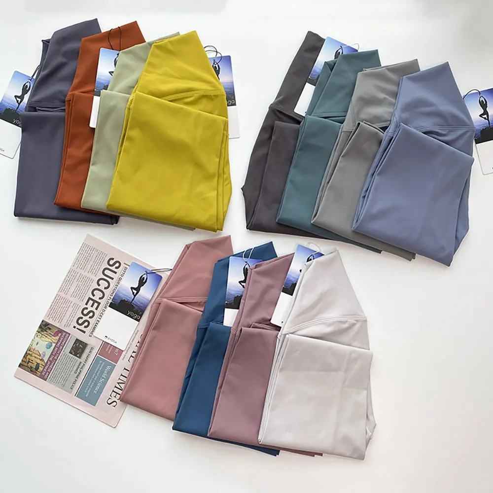 Lulu Leggings Women Naked Yoga Pant Gym Fitness Grey Leggings High Waist Sport Tights Woman Seamless Booty Scrunch Running Pants