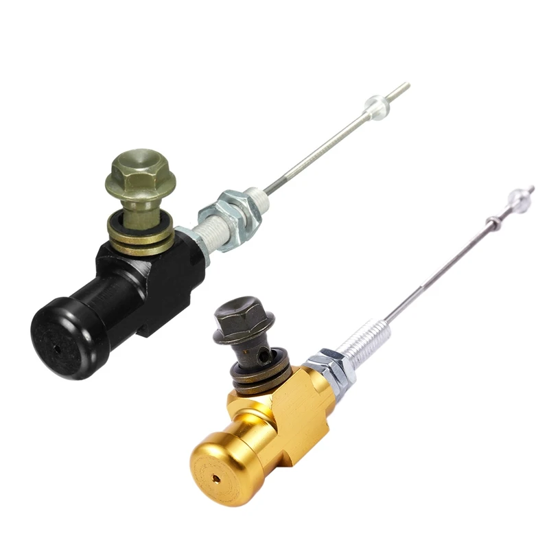 

2Pcs Motorcycle Hydraulic Clutch Master Cylinder Rod Brake Pump M10X1.25Mm Aluminum - Black & Gold