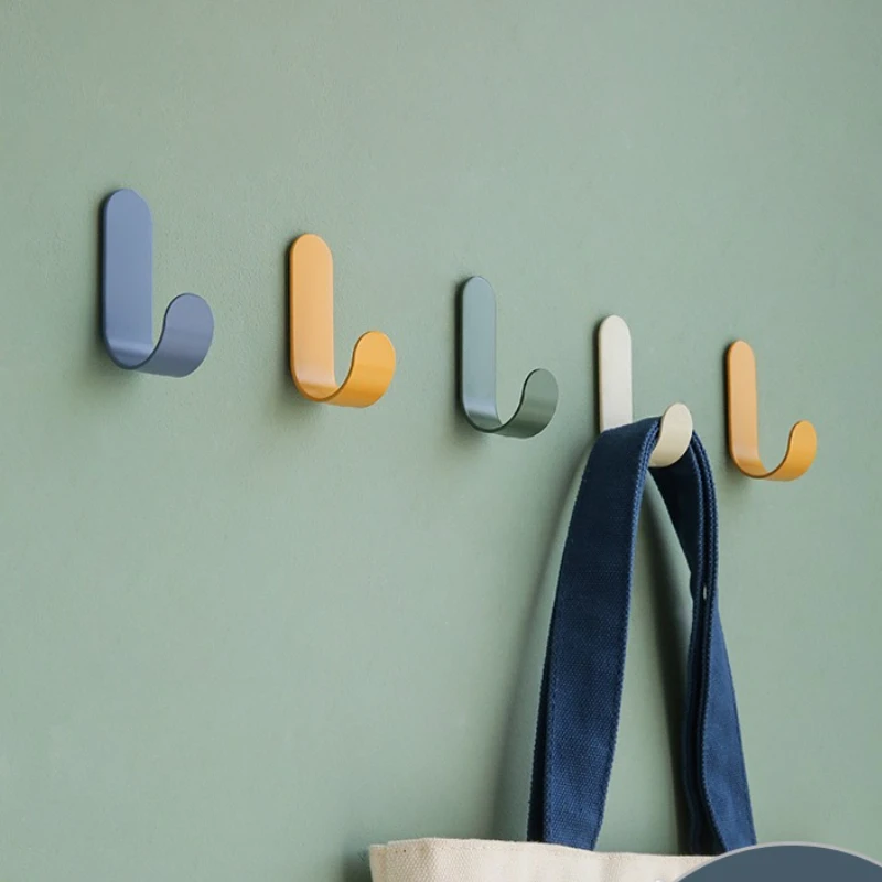 

minimalist nordic wall metal hooks decorative pretty towel holders wall hooks self-adhesive bathroom accessories without drill