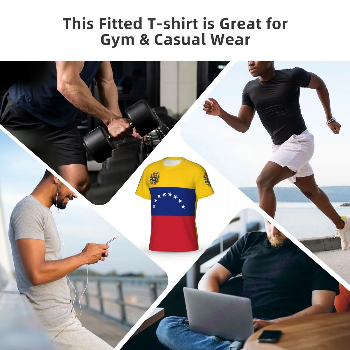 Футболка мужская облегающая с флагом Венесуэлы спортивный топ 3D рисунком для