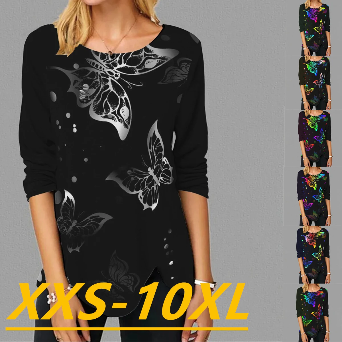 

Осень/Зима 2022, модная женская Повседневная Блузка с круглым вырезом и длинным рукавом