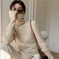 y2k womens turtleneck sweater 2022 trend spring korean fashion knit sweaters pullover tops side slit slim long sleeve basic top
