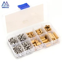 180pcsset m4 hex copper spacing screw spacer standoff screw stainless steel bolts and nuts assortment kit m4t093
