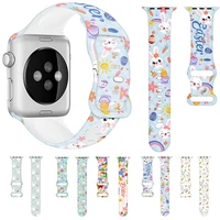 apple watch band for iwatch7654321se watch easter cartoon doll printed silicone watch replacement strap 38mm 40mm 45mm