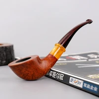 cumberland mouthpiece briar wood tobacco pipe mens handmade acrylic ring decorative filter tobacco smoking accessories