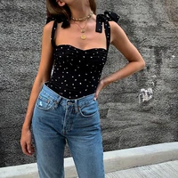 lace up print crop tops women strapless sleeveless black cropped t shirts summer sexy streetwear tops 2021 spring summer fashion