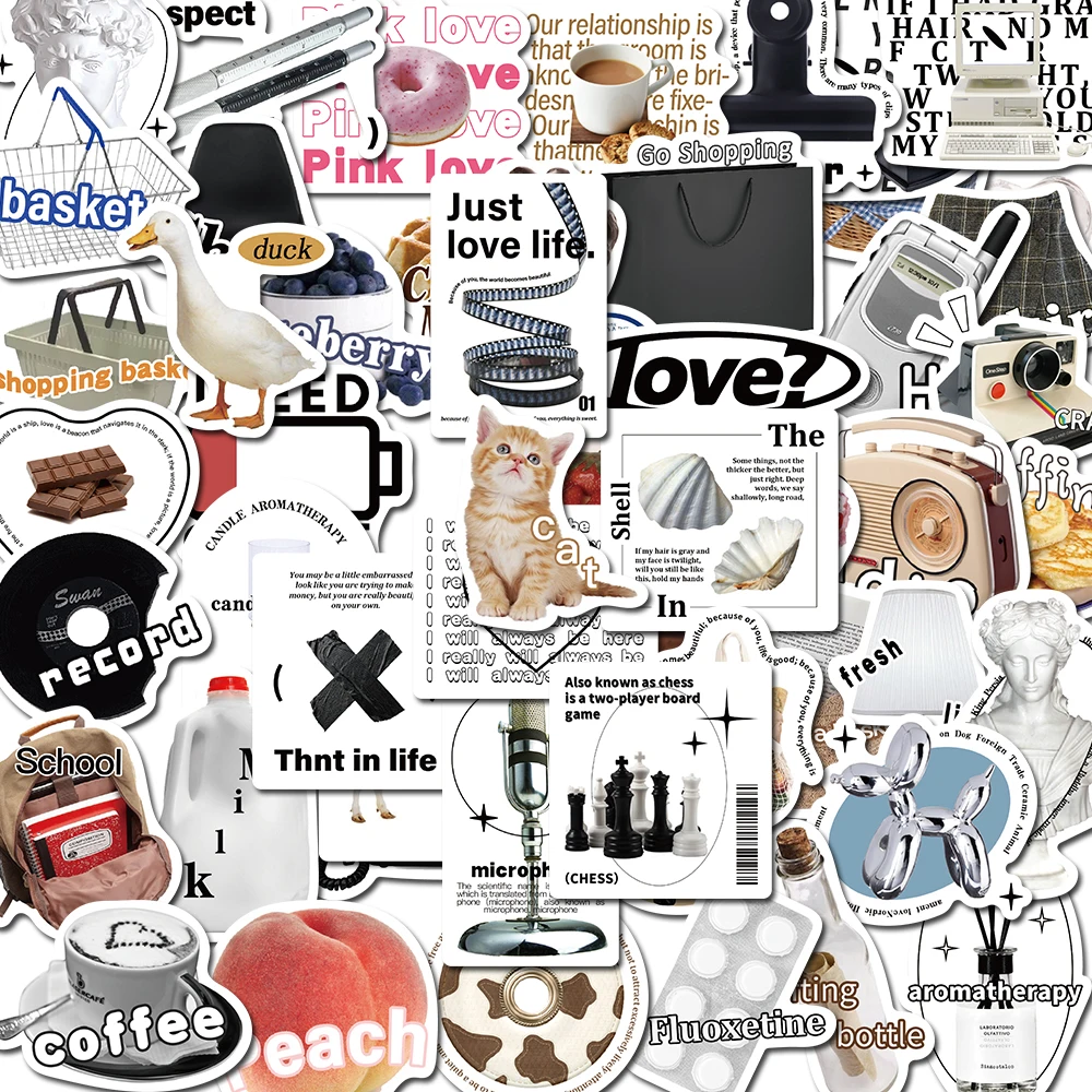 

10/55pcs Dairy cattle INS Retro Stickers Fridge Phone Guitar Motorcycle Luggage Waterproof Cartoon Sticker Decal