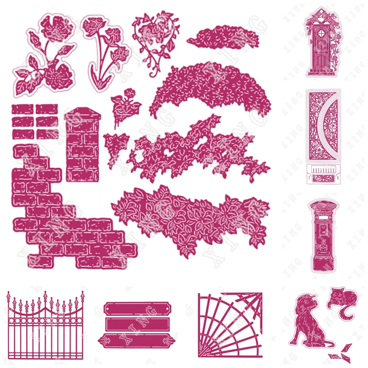 

2022 Vintage Pillar Box Card Shape Topping Fine Railings Boundries Diy Paper Craft Gift Metal Cut Dies Set Decorate Emboss Molds