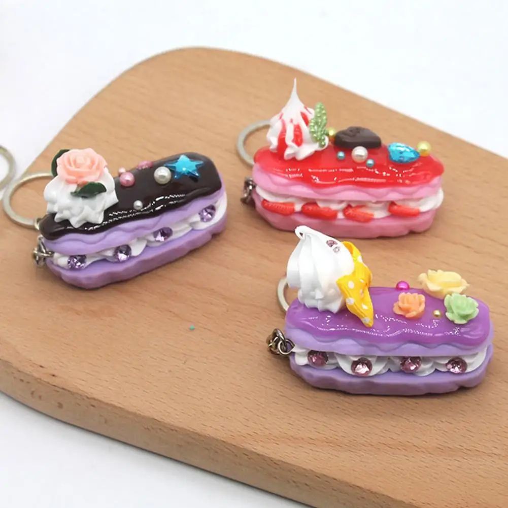 

Pendant Decorative Adorable Stylish Cake Food Key Chain for Car Decor Key Chain Key Chain