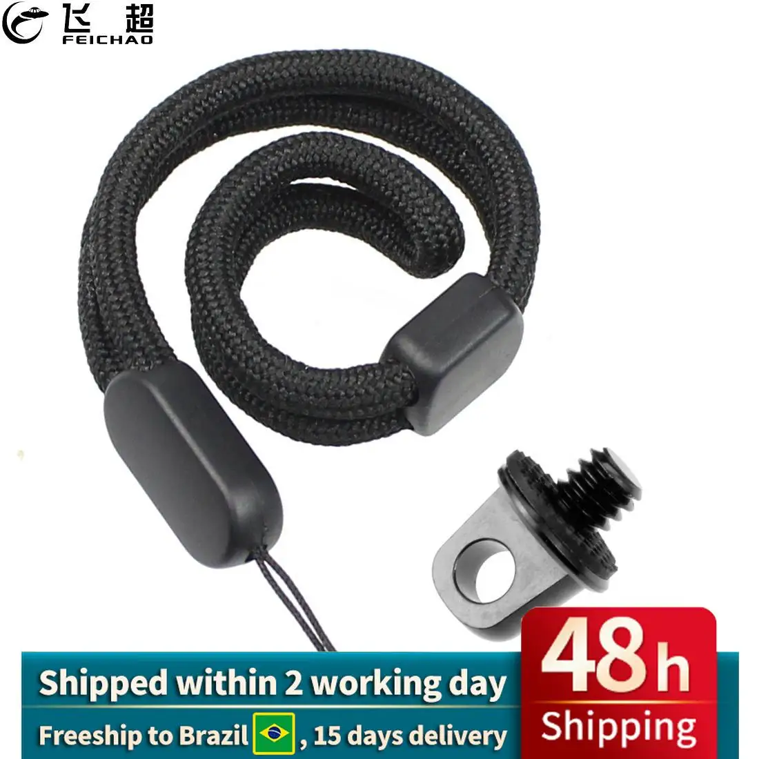 

1/4 Inch Handle Camera Screw 1/4" D Ring Adapter w 15cm Adjustable Hand Wristband Lanyard Strap Sling for Tripod Photo Studio