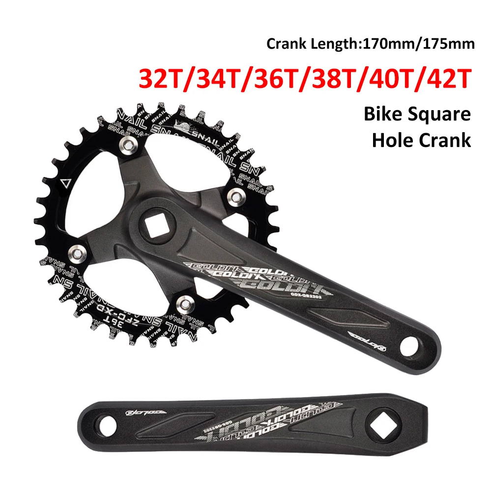 

XT Bike Crankset 104BCD MTB Bike Crank Chainring Mountain Bike Square Hole Crank Aluminum Alloy Crank 32T 34T 36T 38T 40T 42T