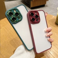 camera protection clear phone case for iphone 13 12 11 pro max xs max xr x 7 8 plus 13pro shockproof silicone bumper back cover
