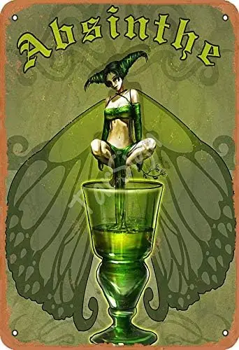 TarSign Absinthe Ретро жестяные логотипы 12 8-дюймовые рекламные объявления для