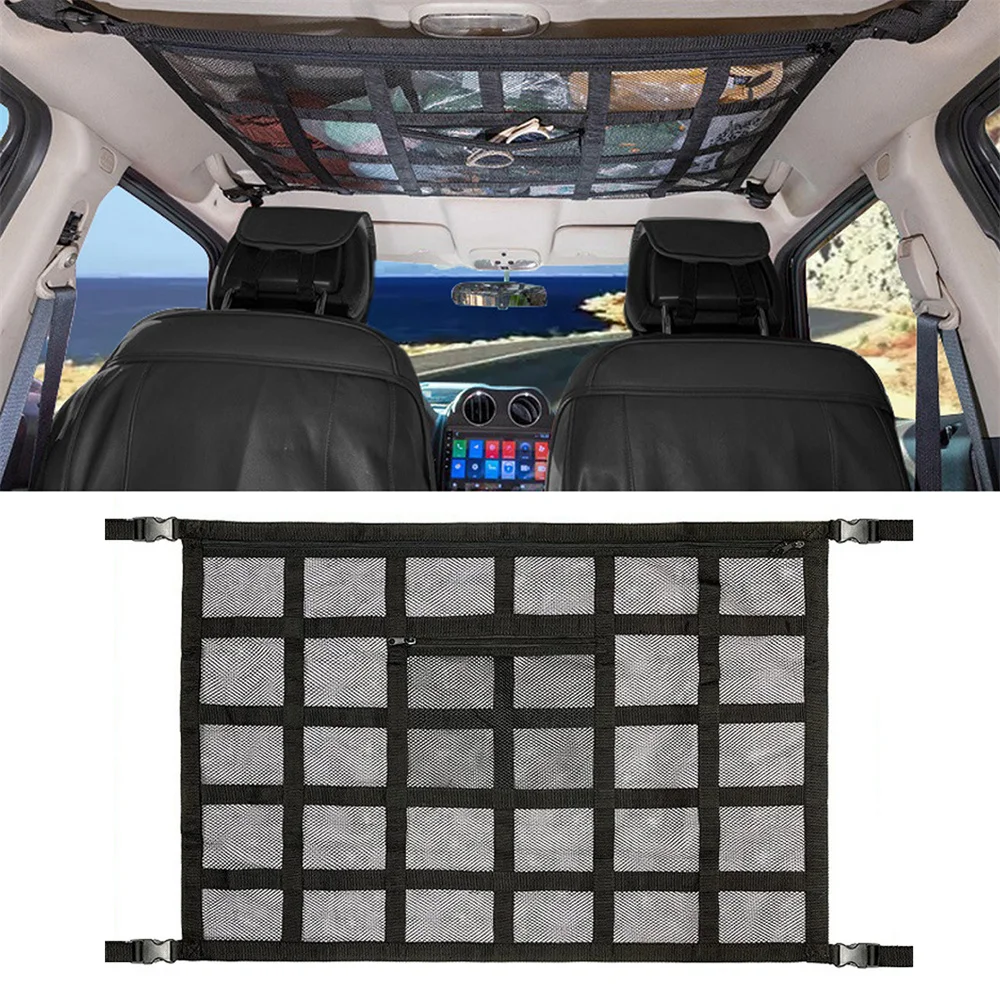 

Car Ceiling Cargo Net Pocket Cargo Nets For SUV Load Bearing Auto Camping Essentials for Truck SUV Road Trip Accessories