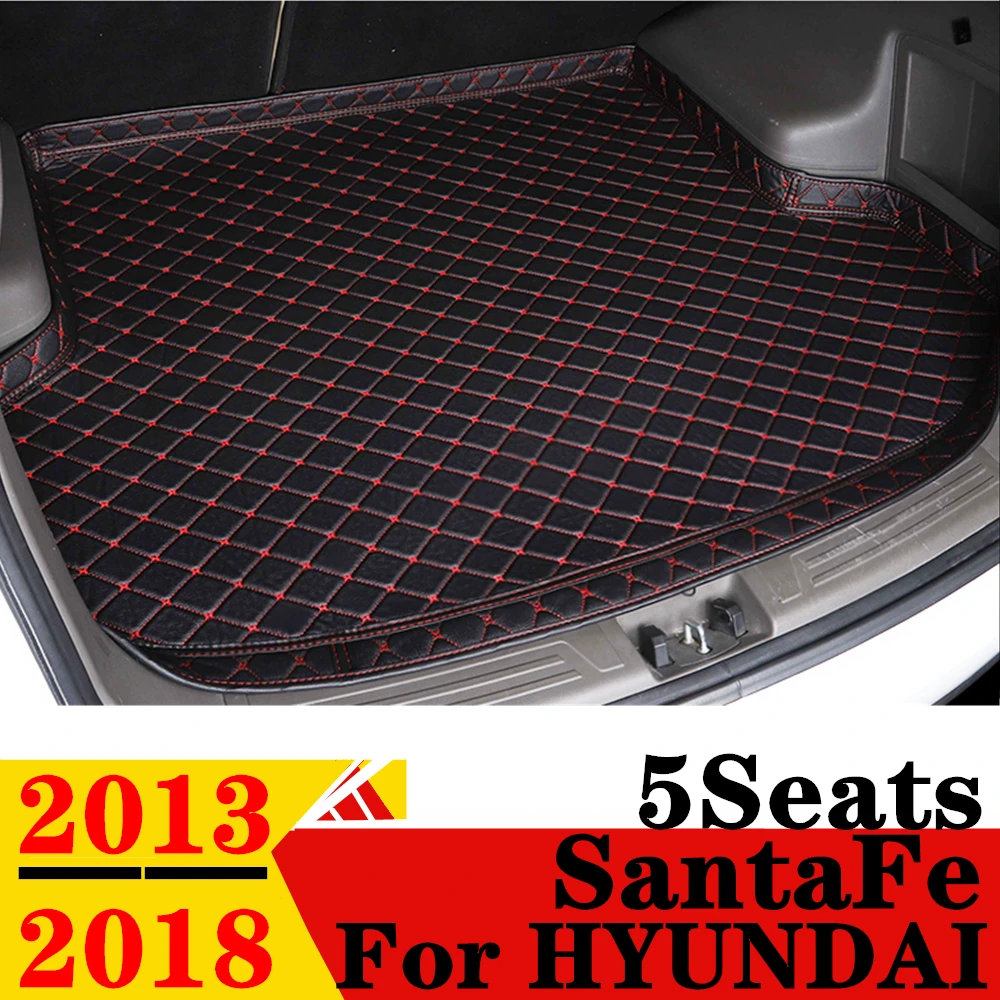 

Car Trunk Mat For HYUNDAI SantaFe 5Seats 2013-2018 All Weather XPE Rear Cargo Cover Carpet Liner Tail Parts Boot Luggage Pad