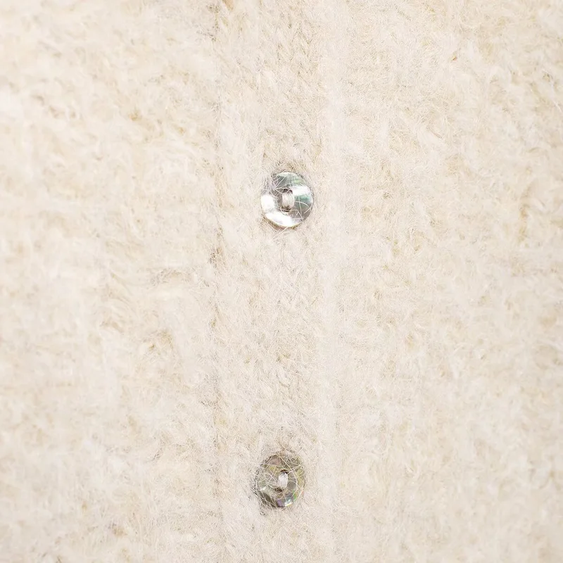 TRAF 2024 женский свитер кардиган укороченный вязаный с бантом осенний трикотаж