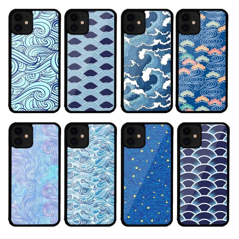 

Japanese Style Floral Texture Phone Case PC+TPU For Iphone 13 6S 7 8 Plus X Xs Max XR 11 12 MINI Pro luxury