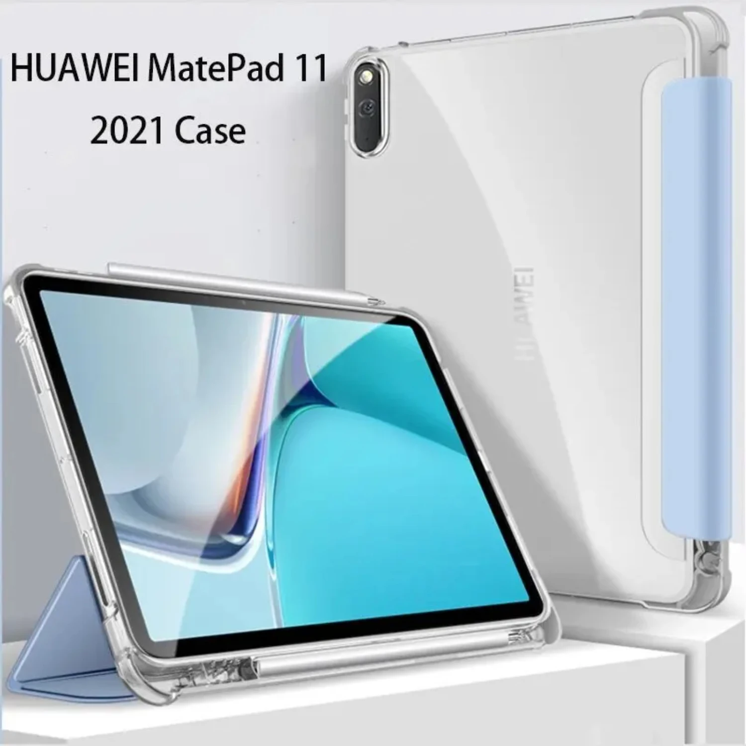 Элегантный кожаный чехол для планшета Matepad с удобным держателем карандашей —