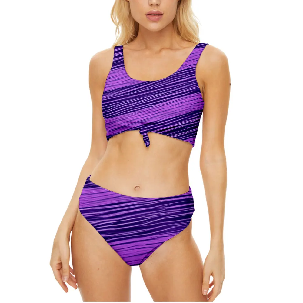 

Diagonal Stripes Prints Sling Bikini Swimsuit Women Two Piece Beach Swimwear