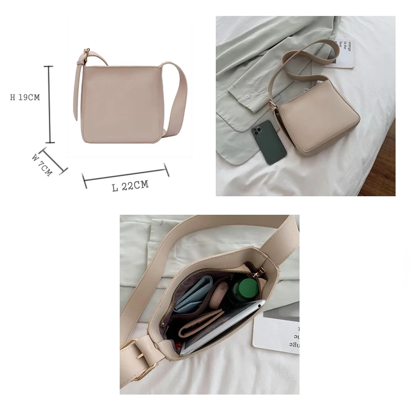 Vintage PU Leather Bucket Bags for Women 2023 Trending Designer Crossbody Shoulder Bags Handbags Women's Hand Bag