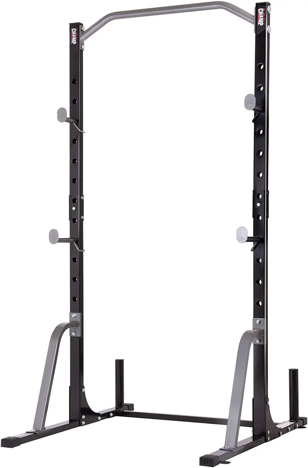 

System Adjustable Squat Weight and Bar Holder for Home Fitness Equipment with Built in Floor Anchors Stability Workout equipmen