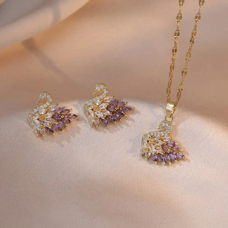 Ювелирные изделия из настоящей позолоченной нержавеющей стали для женщин и