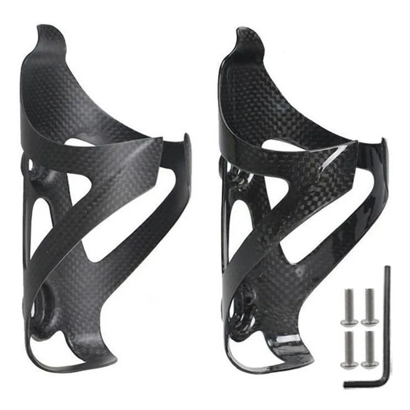

2Pcs Full Carbon Fiber 3K Bicycle Bike Drink Water Bottle Cage Holder Brackets For Road Bike MTB Cycling
