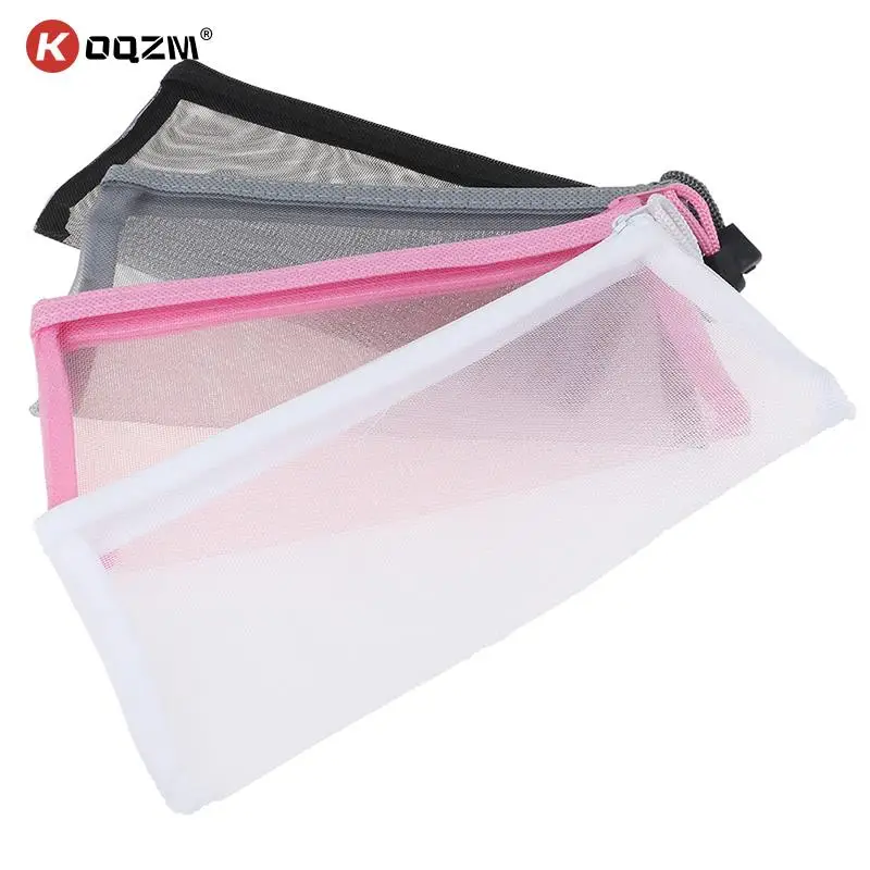 

Transparent Mesh Pencil Case Office Student Pencil Cases Nylon Pen Bag School Stationery Supplies Gifts for Kid Student