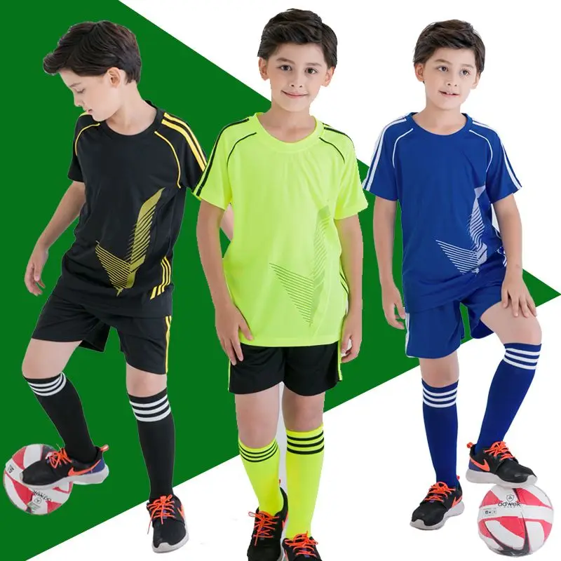 

New short sleeved sports two-piece children's clothing, boys' summer suit, children's football suit, football training suit