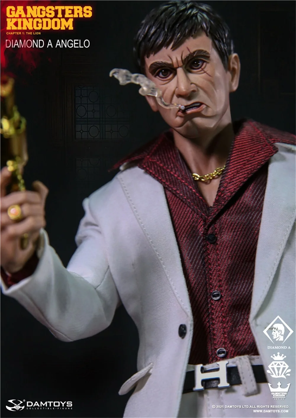 

1/6 женские игрушки GK023, гангстеры, Королевство, алмаз, Анжело, мужской белый костюм, куртка, брюки, пояс на талию, Аксессуары Для 12-дюймового му...