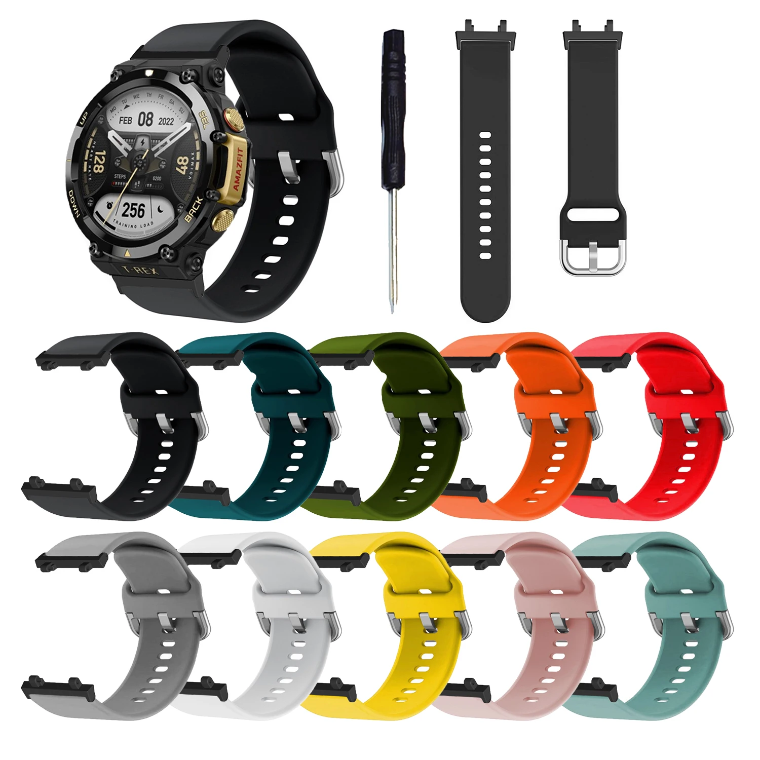 

Soft Silicone Strap For Huami Amazfit T-Rex 2 Smart Watch Band Sports Replaceable Belts For Xiaomi Amazfit TRex T Rex Correa