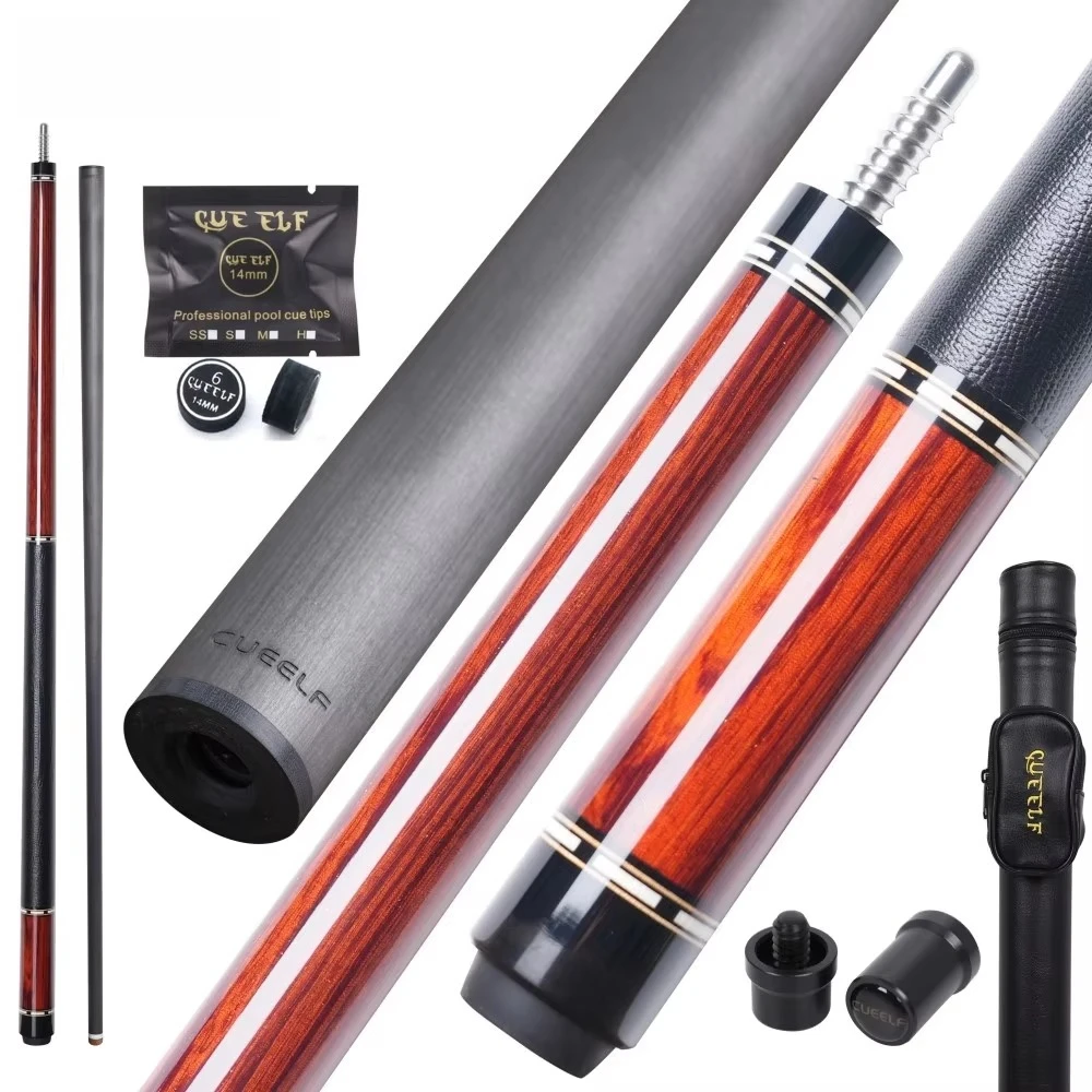 Фото Высококачественный профессиональный кий из углеродного волокна Ebony Cocobolo Curly Wood Бильярдный кий №2