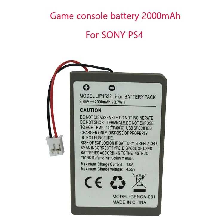 

Game console battery For sony PS4 slim LIP1522 Wireless Controller Playstation GamePad 2000mah Li-ion Rechargeable Battery pack