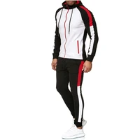 new mens casual running suit striped color matching fashion personality sports suit